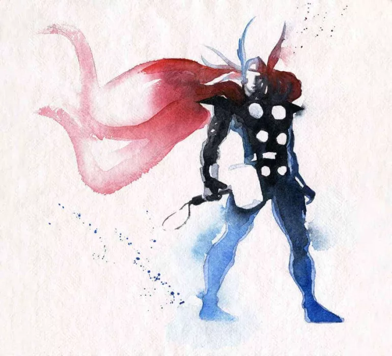 Thor watercolor by Clementine Campardou