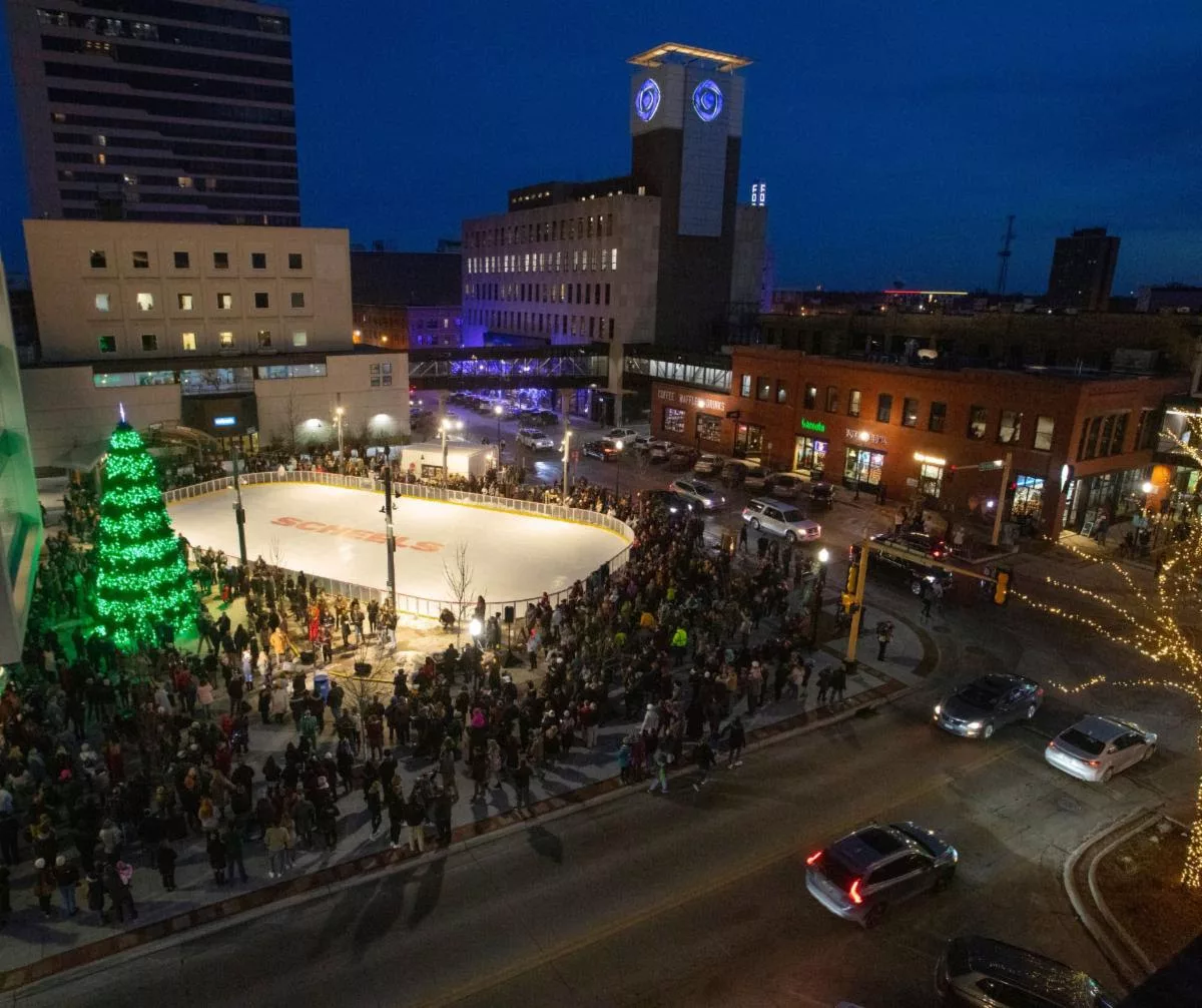 Fargo Parks Begin Christmas Tree and Skating Rink Installation at