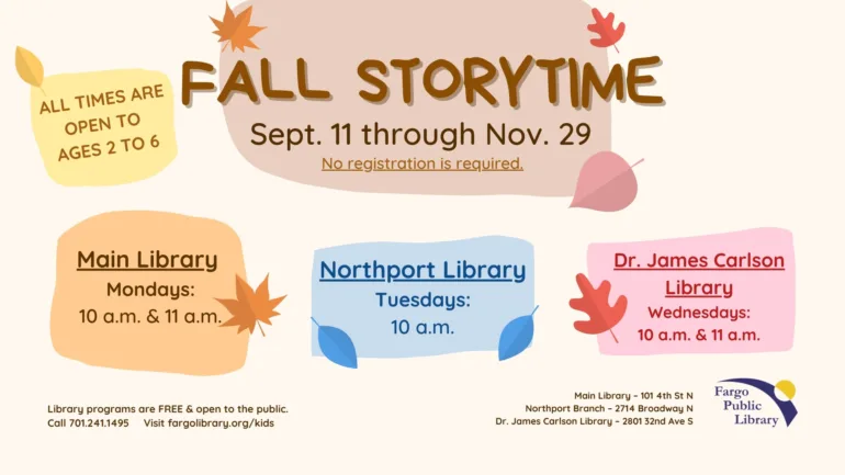 Fall 2023 Storytime graphic