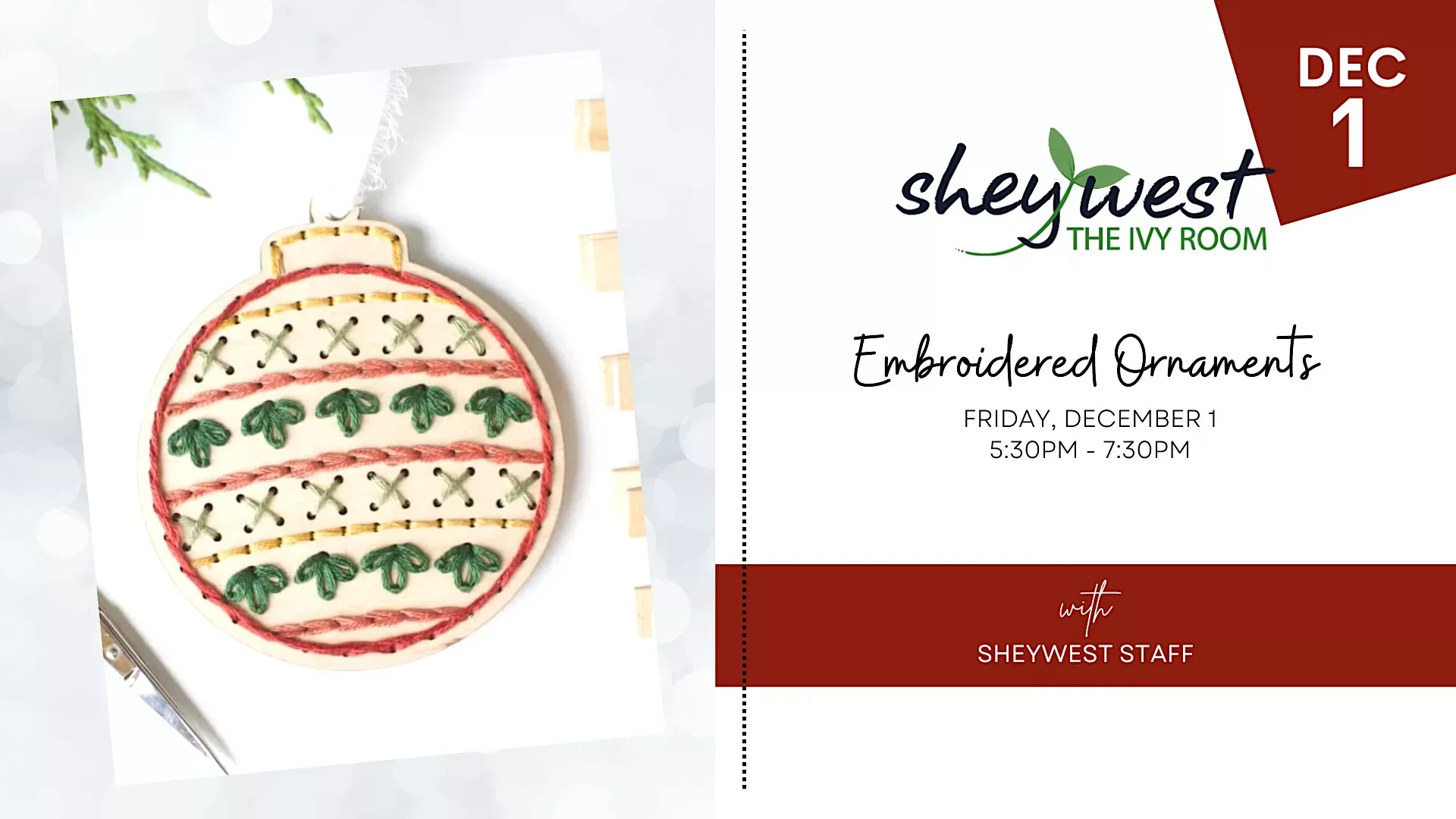 Embroidered Ornaments (set of 2)