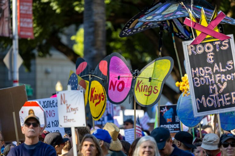 Colorful Protest Signs at Sacramento Rally