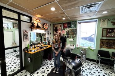 Meg and Jed Felix in their shop