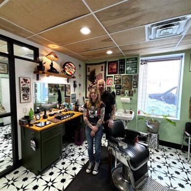 Meg and Jed Felix in their shop