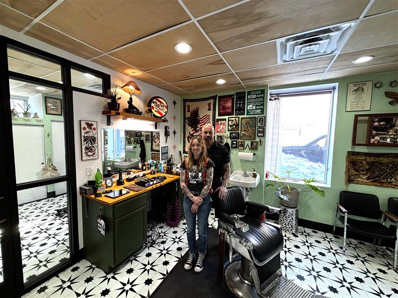 Meg and Jed Felix in their shop